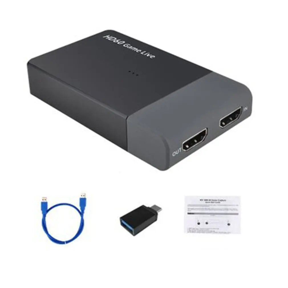 

261M USB 3.0 HD60 Video game Capture 4K 1080P Game Live Streaming Video Converter Support 4K Video for XBOX One for PS4 Camera