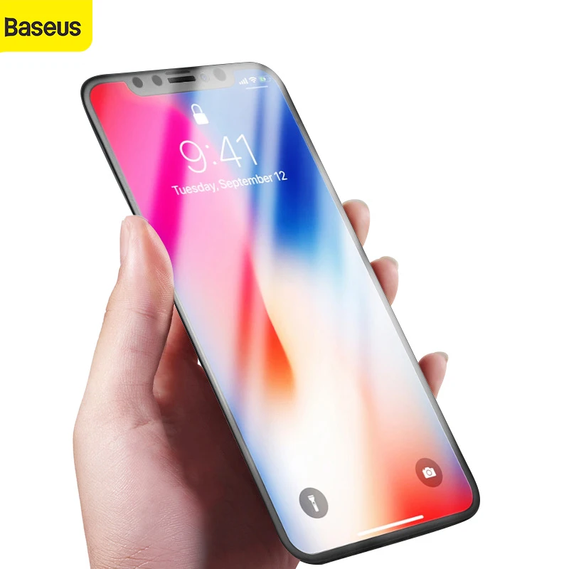 Закаленное стекло Baseus 0 25 мм с защитой от отпечатков пальцев для iPhone X 3D