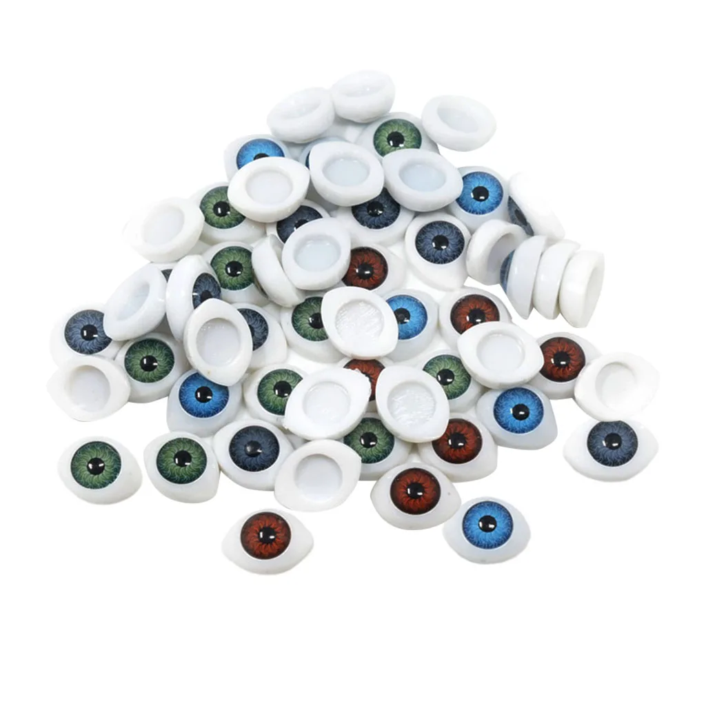 60x Plastic Glass Gothic Eyes Scrapbooking Embellishments For Dolls Making