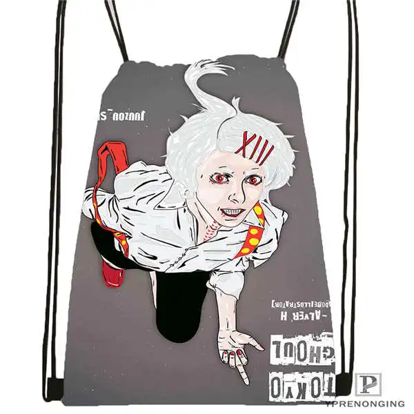 Drawstring Backpack На заказ kaneki_by_sephnir походная сумка на шнурке милый рюкзак для детей(черная спинка) 31x40 см#20180611-02-89 - Цвет: Drawstring Backpack