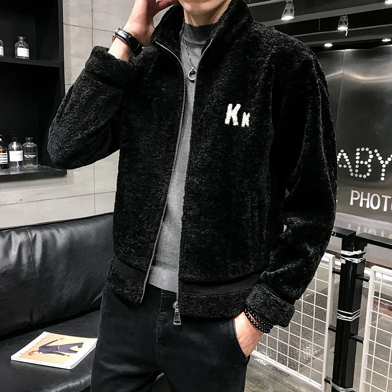 Veste Homme Hiver зимняя утолщенная шерстяная куртка-бомбер Пальто мужское шерстяное теплое пальто мужское плюшевое Пальто Повседневное Мужское пальто