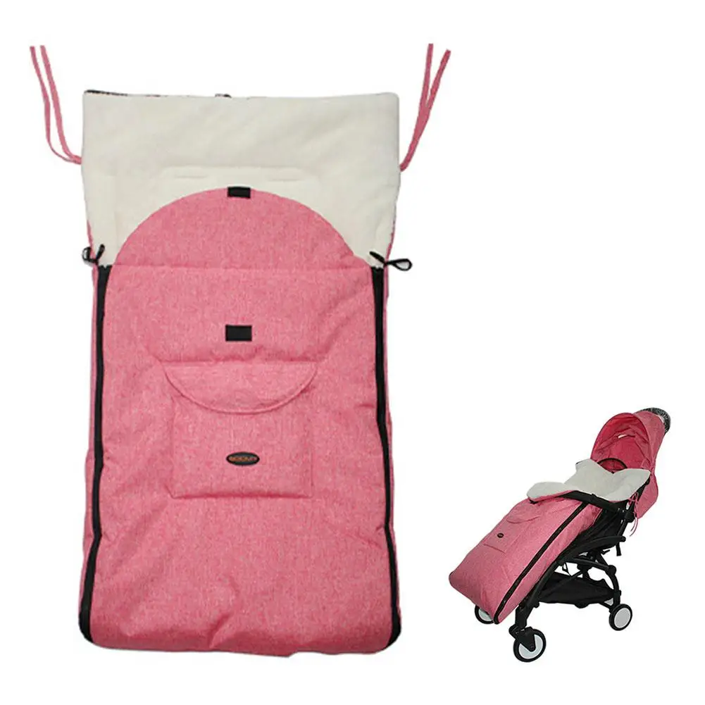 Детский спальный мешок, чехол для автокресла, детская коляска, спальный мешок, уплотненный ветрозащитный Теплый чехол для ног, подушка, спальный мешок gigoteuse bebe - Цвет: Pink