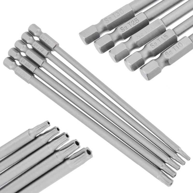 Top-5Pcs отвертка Torx 150 мм, длинная электрическая отвертка с магнитным наконечником, Набор насадок, многофункциональные отвертки, инструменты, T10-T30