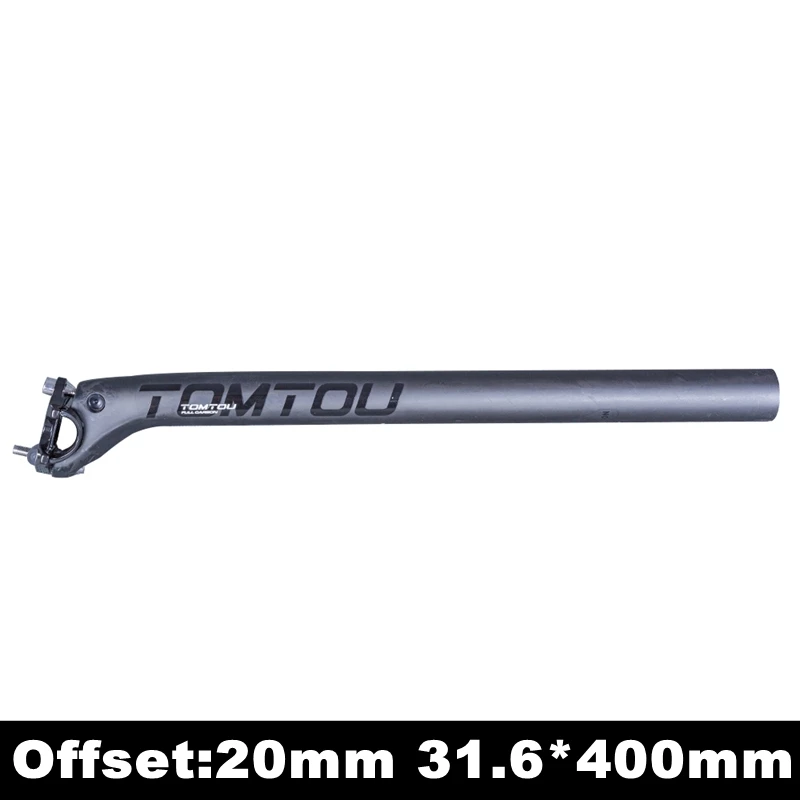 SeatPost 31.6X400mm TOMTOU черный матовый углеродное волокно Велоспорт Горный велосипед MTB Руль+ подседельный штырь+ Стволовые велосипедные комплекты для руля части-TM923 - Цвет: SeatPost 31.6X400mm