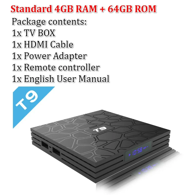 T9 Android tv BOX Android 9,0 4 ГБ 32 ГБ 64 Гб Rockchip RK3318 H.265 4K USB 3,0 2,4G/5G WiFi Bluetooth 4,1 Smart tv box медиа - Цвет: Only 4GB 64GB