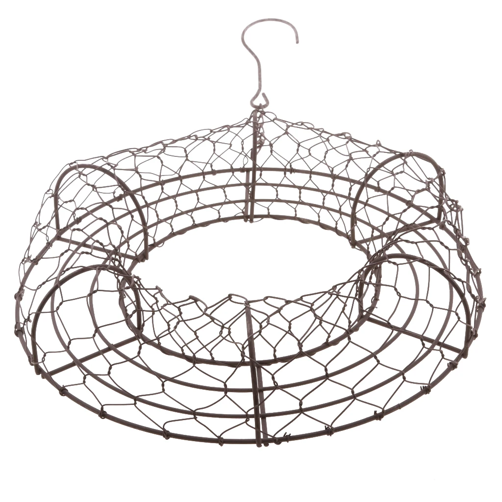 Iron Wire Wreath Frame Succulent Pot Metal Hanging Planter Plant Holder-Home/Cafe/Wedding/Party Decor Geat Gif