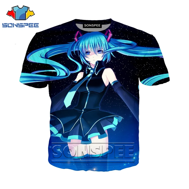Футболка с 3d принтом аниме для мужчин и женщин, топ, модная футболка Hatsune kids Miku Harajuku, топ, футболка, Забавные футболки, homme, футболка A02