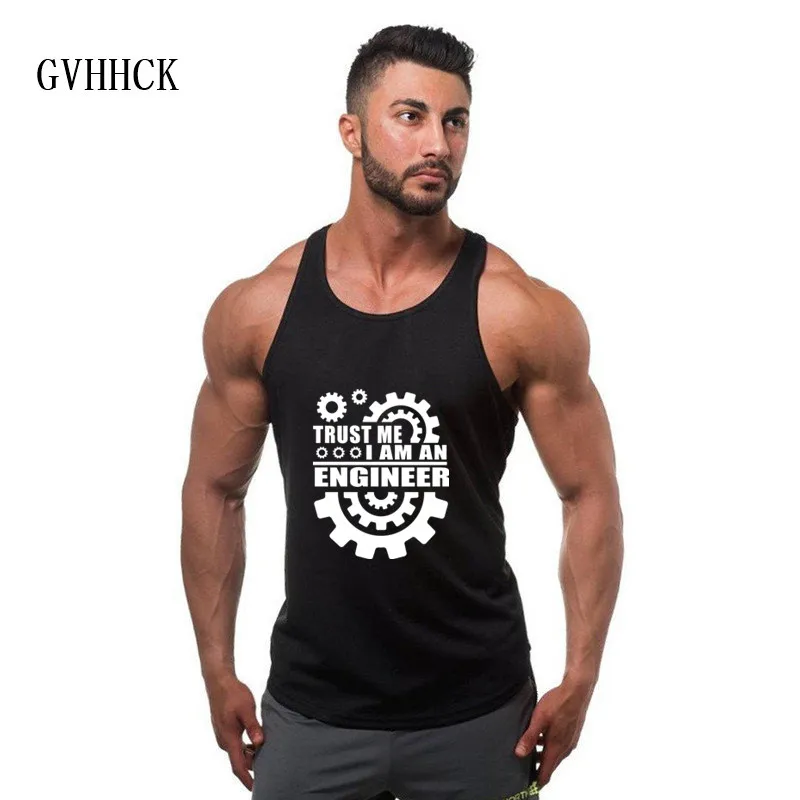 

trust me I AM AN ENGINEER Bodybuilding Tank Top Men Fitness Singlet Sleeveless Shirt Solid Cotton Muscle Vest Undershirt
