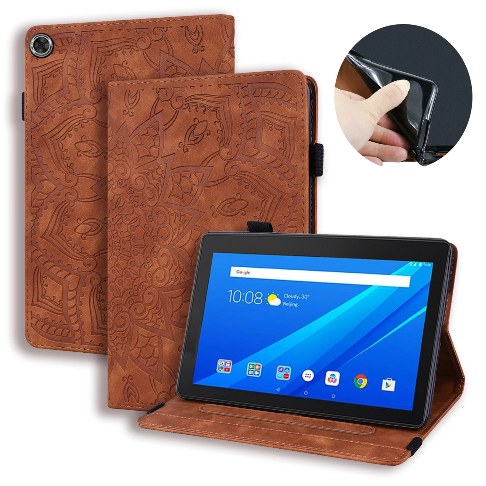 Для планшета Lenovo Tab P10 X705L X705F / M10 X605L X605F плюс X606F X606X чехол в ретро-стиле из тисненой