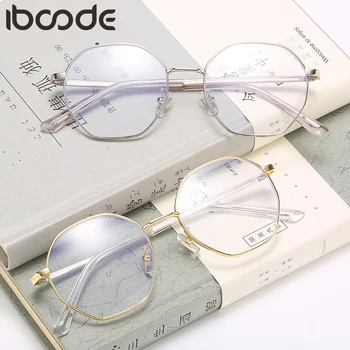 

iboode Polygon Glasses Frame Women Men Vintage Clear Lens Myopia Eyeglasses Frames Transparent Optical Spectacles -1 To -3.5 New