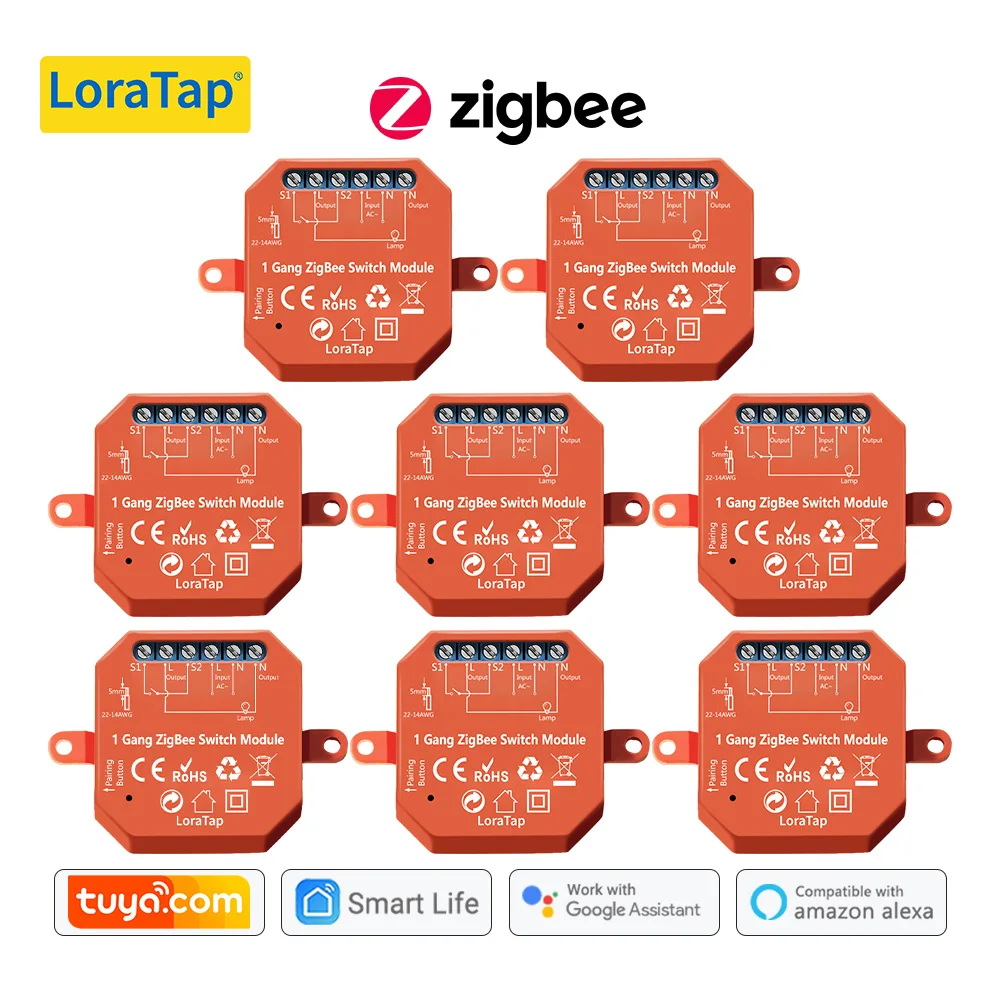 LoraTap-Módulo de relé de luz Tuya ZigBee 3,0, Smart Life, Google Home,  Alexa, dispositivos