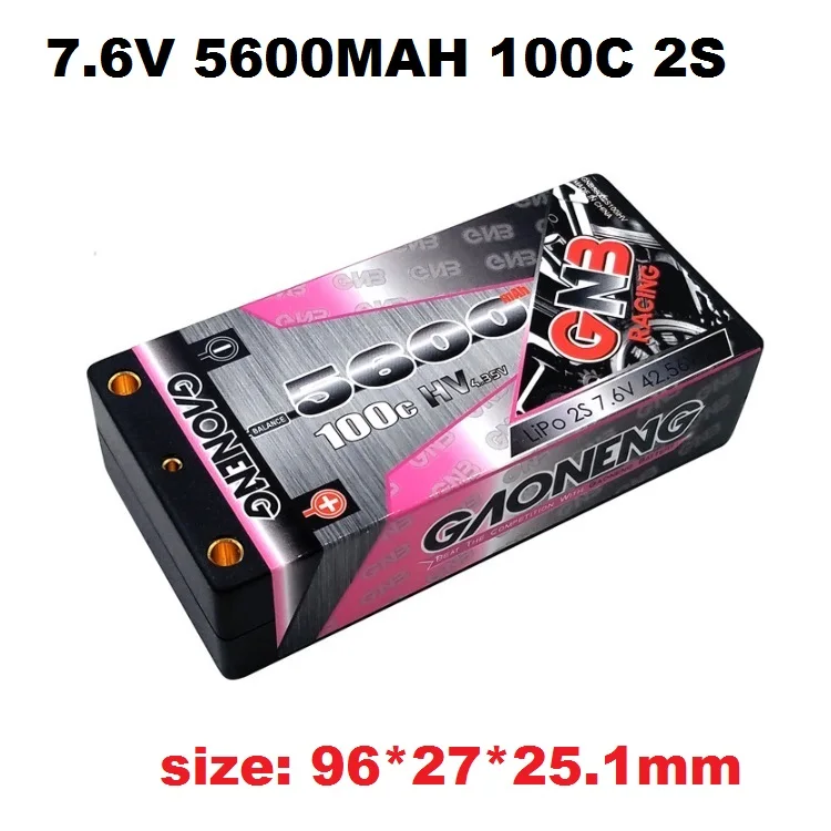 7,4 V 7,6 V 4000 MAH/5000 MAH/5600 MAH/6000 MAH 2S низкопрофильный жесткий супер коротышка HV LiPo аккумулятор 4,0mm Deans Разъем для RC автомобиля - Цвет: T plug 7.6V 5600mah