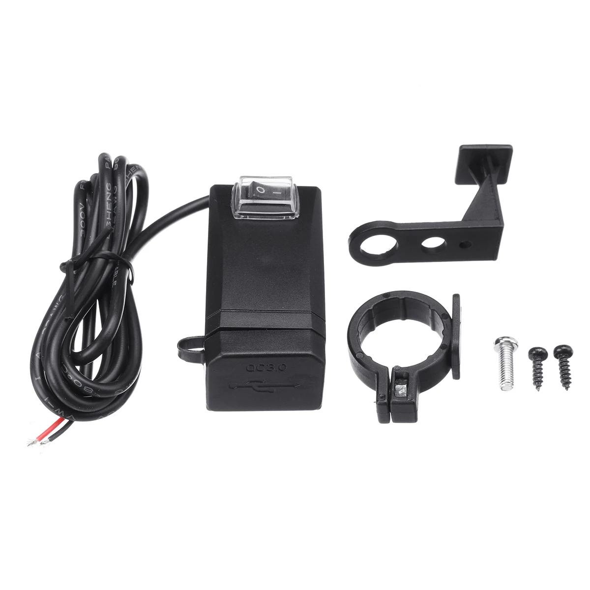 DC12V-24V водонепроницаемый мотоцикл 2 руля базы Quick Charge 3,0 Dual USB быстрое зарядное устройство вкл. ВЫКЛ
