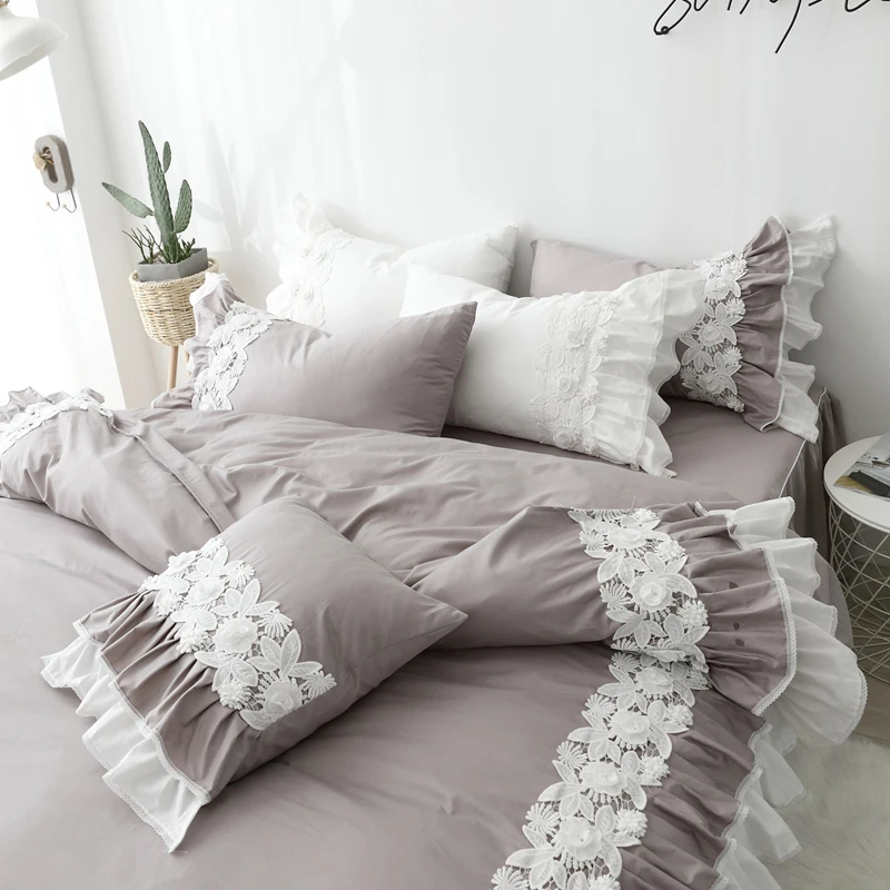 3/4pcs Duvet Cover Cotton Drap Lit 2 