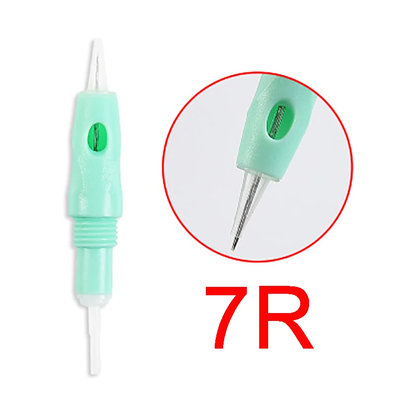 Green 7R Профессиональный картридж Перманентный макияж машина иглы 8 мм для Charmant электрические машины Charme татуировки иголки для бровей губ - Габаритные размеры: Green 7R