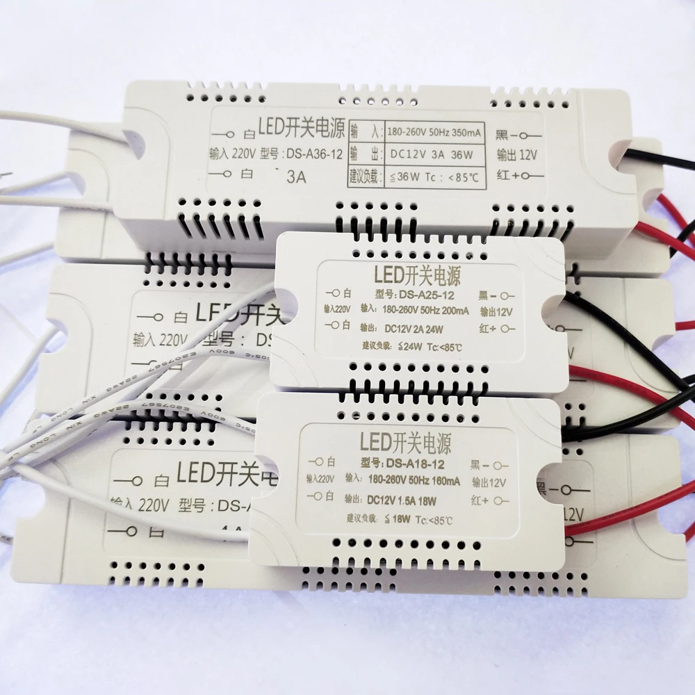 Светодиодный Питание 220 В до 12 18 Вт 24 36 48 60 72 драйвер адаптер AC180-260V освещение