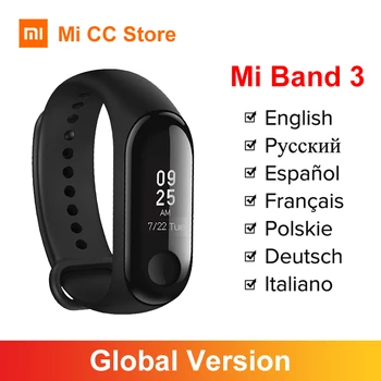 

Global Version Xiaomi Mi Band 3 SmartBand 0.78inch OLED Screen 50meters water Message Heart Rate Wrist band 4 color strap