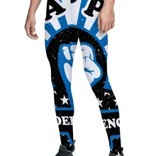 Счастливый День Независимости флаг с синими полосками брюки для мужчин День Независимости контроль животика высокой талией Fauxleather Спортивная одежда быстро