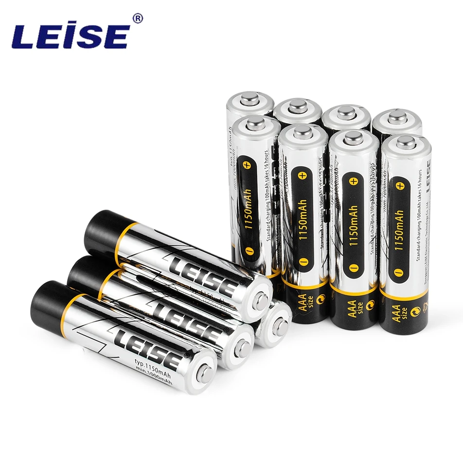 Leise 12 шт AAA 1150mAh NIMH аккумуляторная батарея 1 2 v батареи с чехлом в качестве подарка