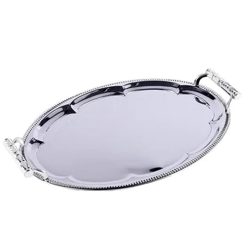 

1 Pcs Silver Jewelry Storage Tray Fruit Box Storage Dish Holder Storage Tray for Living Room Home Desktop Decoration A50