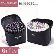 TouchFIVE Маркеры Набор ручек 30 40 60 80 168 цветов анимация Эскиз Рисование Искусство алкоголь аниме Кисть ручка цвет marke