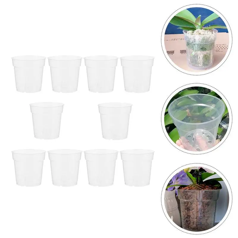 Pots De Fleurs Transparents En Acrylique - 3 Tailles Avec Soucoupes, Pour Semis, Plantes Grasses, Jardinage Intérieur