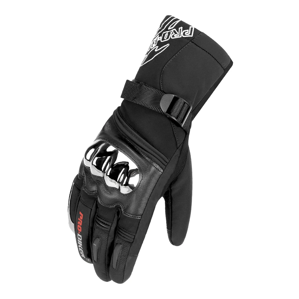 Мотоциклетные перчатки, зимние теплые мотоциклетные перчатки с флисовой подкладкой, водонепроницаемые мотоциклетные перчатки с сенсорным экраном, нескользящие перчатки для езды на мотоцикле - Цвет: MTV-10 Black