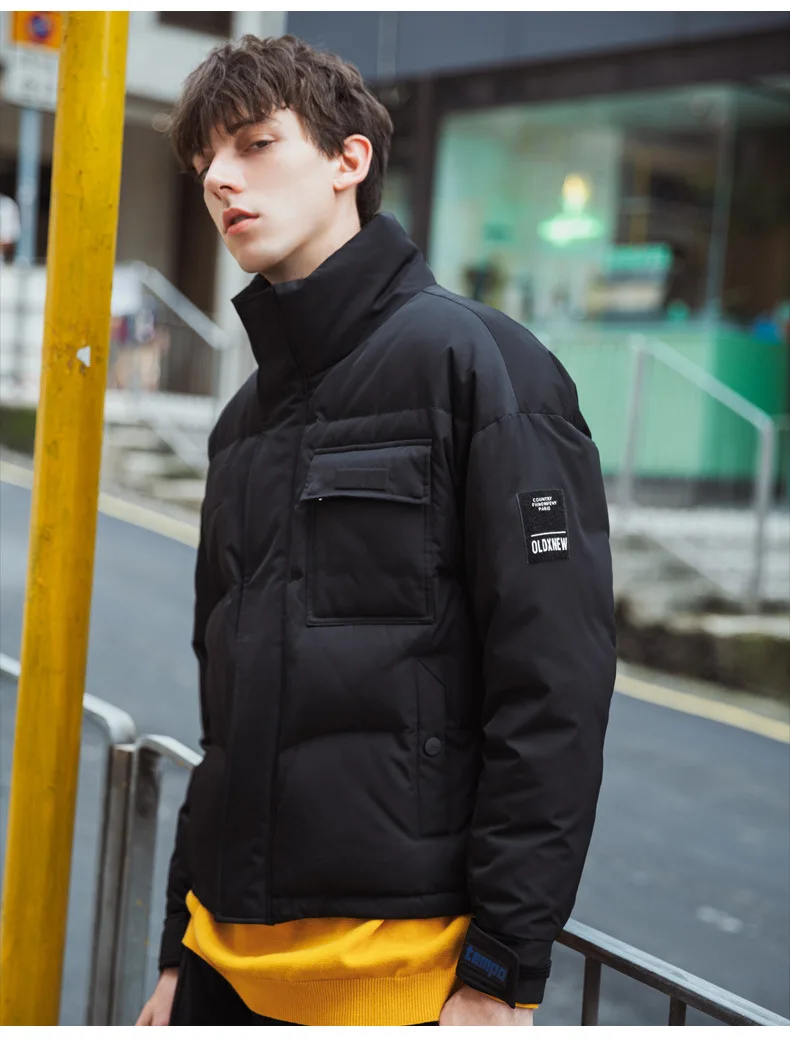 Down Jacket Men's Winter New Style Hong Kong Style Trend Thin down Jacket Oversize Short Couples down Coat
