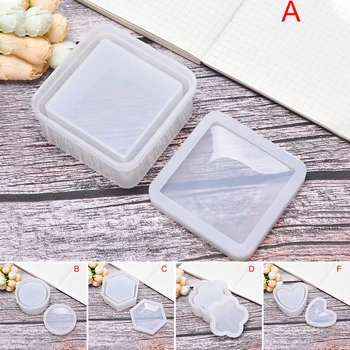 

Crystal UV Mirror Handmade DIY Table Desktop Gift Jewelry ToolsHeart Shape Resin Silicone Mold Hexagon Storage Box Epoxy Mould