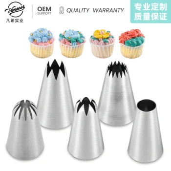 

Decorating Nozzle Suit 5 Pieces 304 Decorating Nozzle Various Specifications Cake Cookie nai you zui Bakery Pattern Decorating T