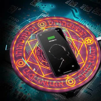 

10W Glowing Magic Array Universal Qi Fast Charging Wireless Charger for iPhone Charger Magic Array Wireless Charger dropship