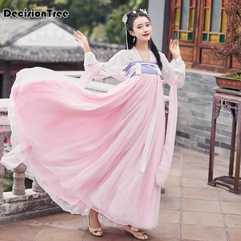 

2020 hanfu dress chinese style tang suit women chinese ancient and traditional clothes folk dance performance costume