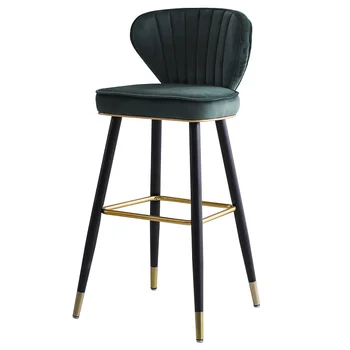 

Light Luxury Bar Chair Modern Simple American Leisure High Foot Stool Northern Europe Bar Chair Domestic Backrest Island Chair