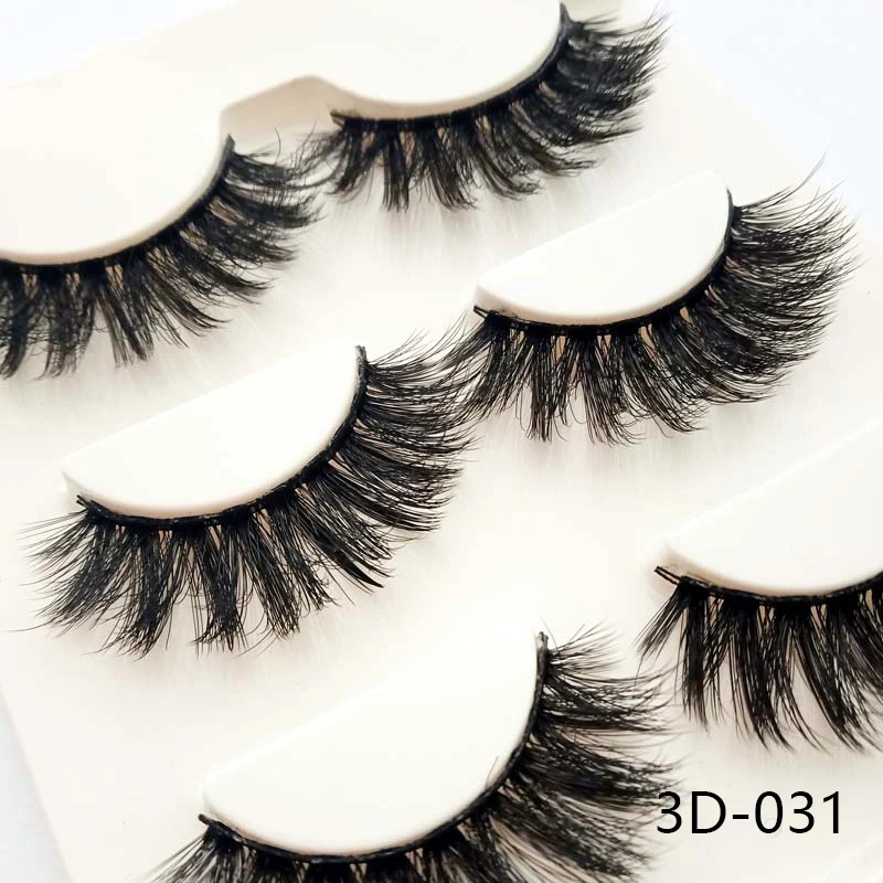 

3Pairs Sexy Black Long Cross Makeup 3D Stereo False Eyelashes Thick Natural Bushy Cross Fake Eye Lashes Extension Tools