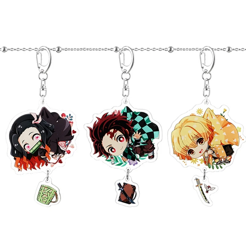Аниме Фигурка демона Slayer: Kimetsu нет акриловый брелок для ключей ремешки редкий