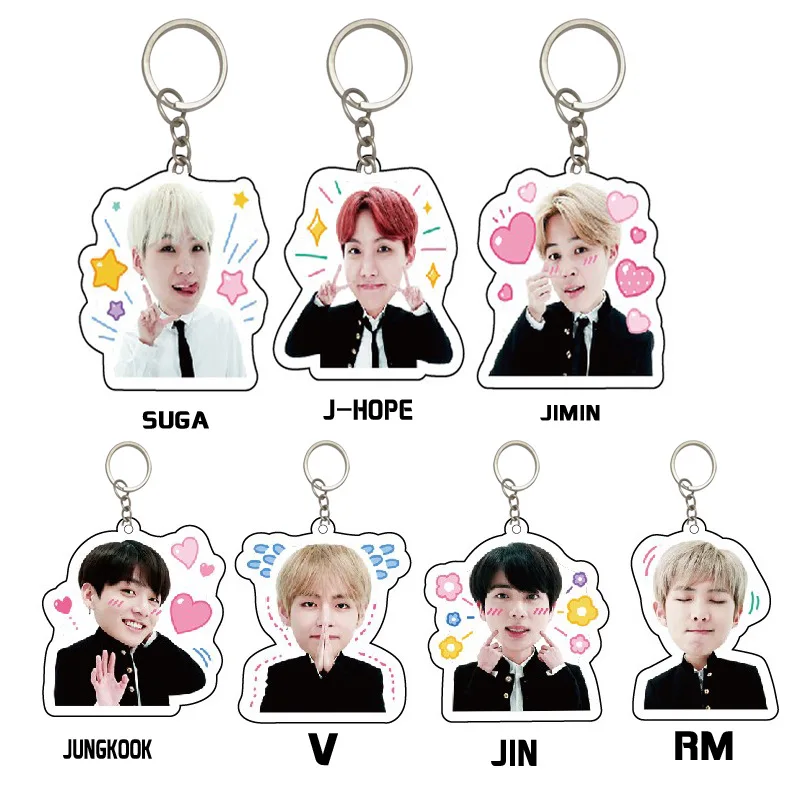 Kpop Bangtan для мальчиков милый Экспрессия брелок держатель мобильного телефона с изображением чимина и шуги Rap Monster Love yource Bring The Soul The Movie 59 - Цвет: V