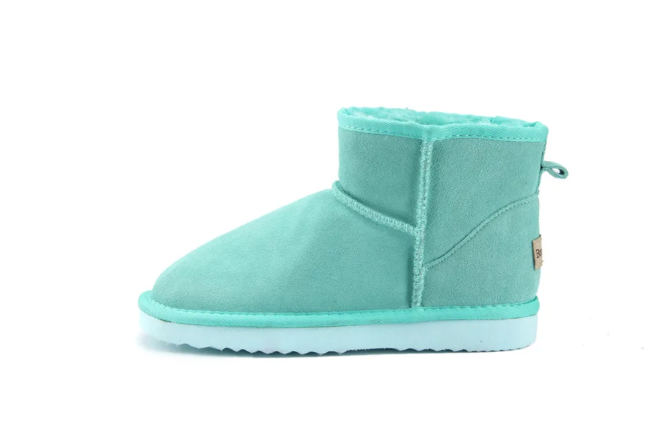 Australia Women Snow Boots Genuine Cowhide Leather Ankle Boots Warm Winter Boots Woman shoes large size 34-44