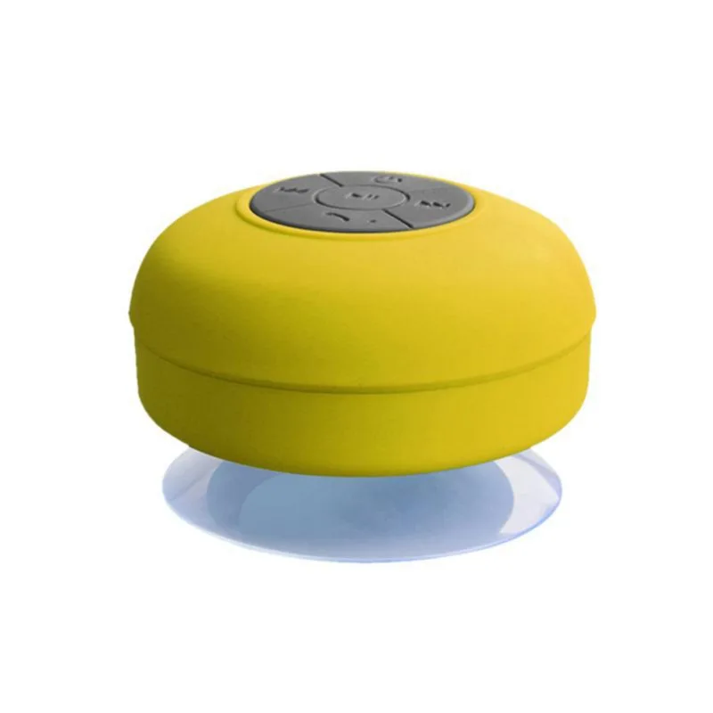 Мини беспроводной Bluetooth динамик "Hands Free" водонепроницаемый автомобильный ванной офис пляж стерео сабвуфер музыка громкий динамик с всасыванием - Цвет: Цвет: желтый