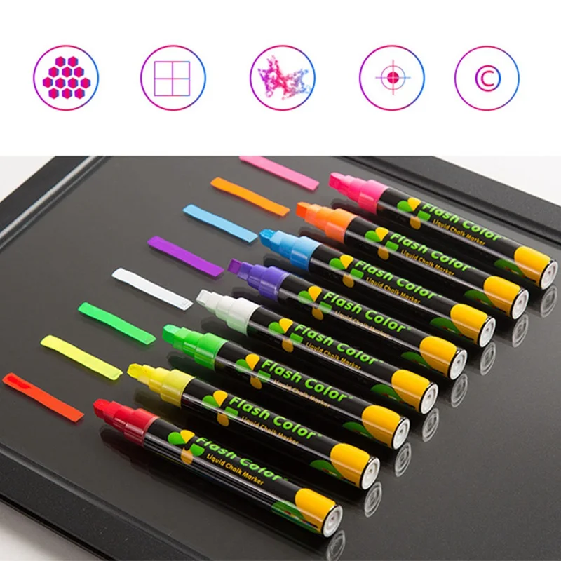 

Cute Erasable Highlighter Fluorescent Liquid Chalk Marker Neon Pen For LED Writing Board For Painting Graffiti Office Supply