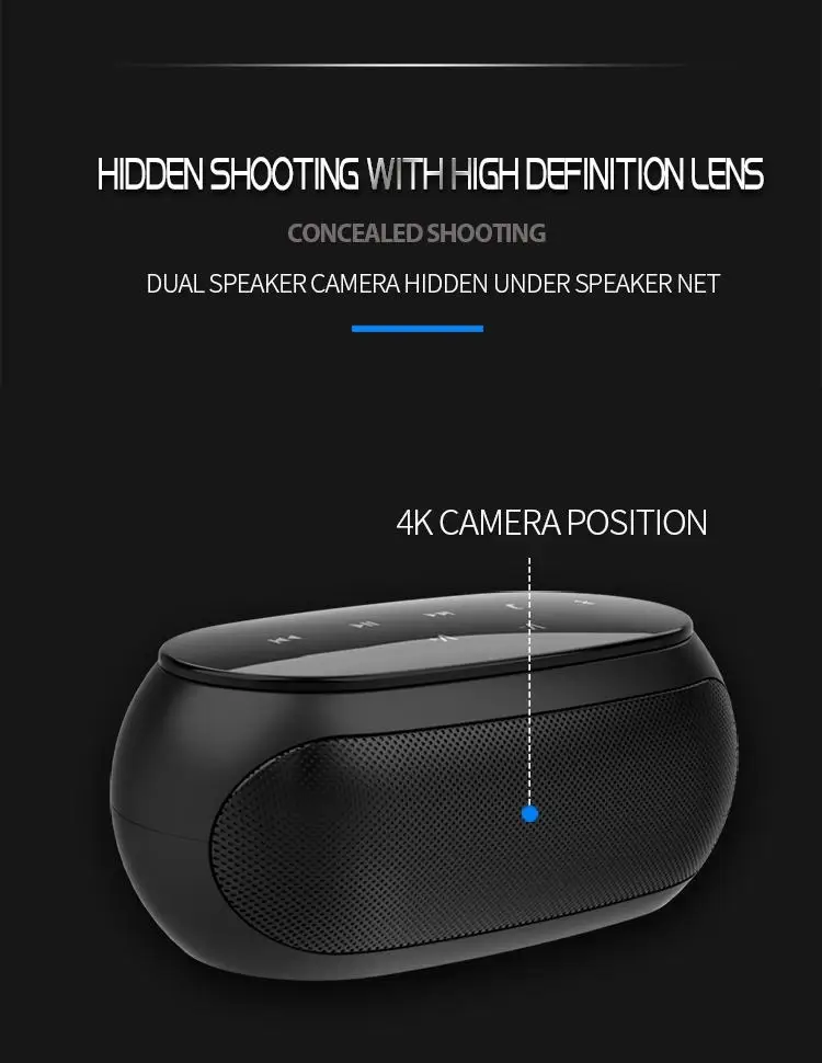 4K HD wifi H14 безопасность с камерой ночного видения беспроводной ИК Bluetooth портативный открытый динамик петля сигнализации видео 4096 × 2160