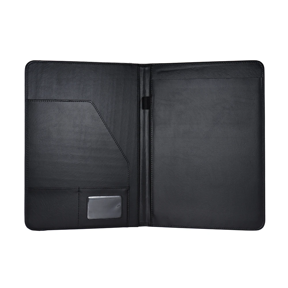 A4 PU 폴더 가방 가죽 다기능 비즈니스 포트폴리오 Padfolio 폴더 문서 케이스 주최자 명함 홀더