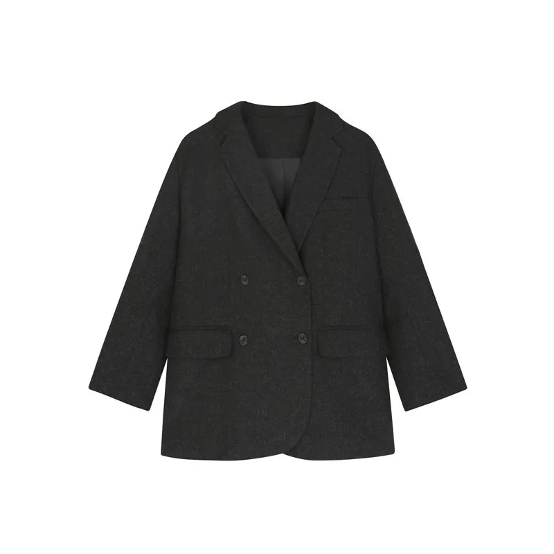 

Gray Casual Suit Jacket Women's Korean-style Loose-Fit Suit 2019 Online Celebrity British Style Long-sleeved Upper Garment