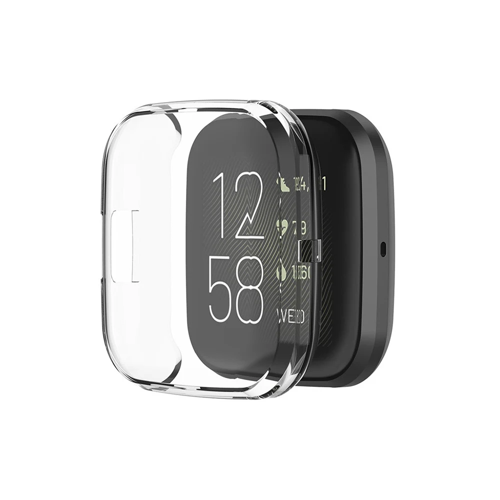 Tanio Dla Fitbit versa 2 zegarek pełny pokrowiec szklany ochraniacz