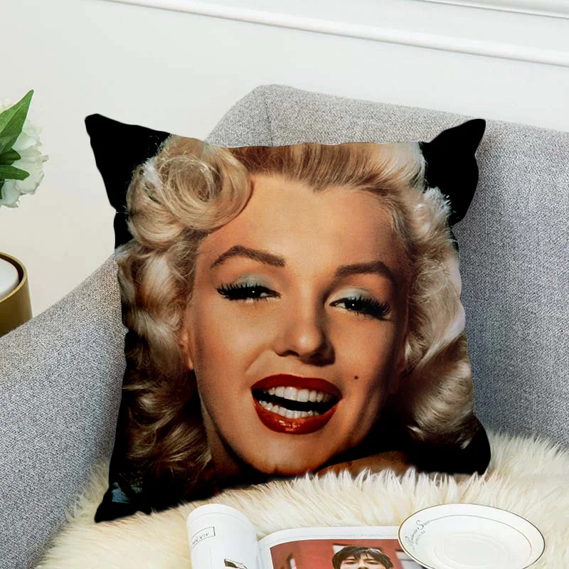 Marilyn Monroe Pillow Case Polyester Decorative Pillowcases Throw Pillow Cover style-1