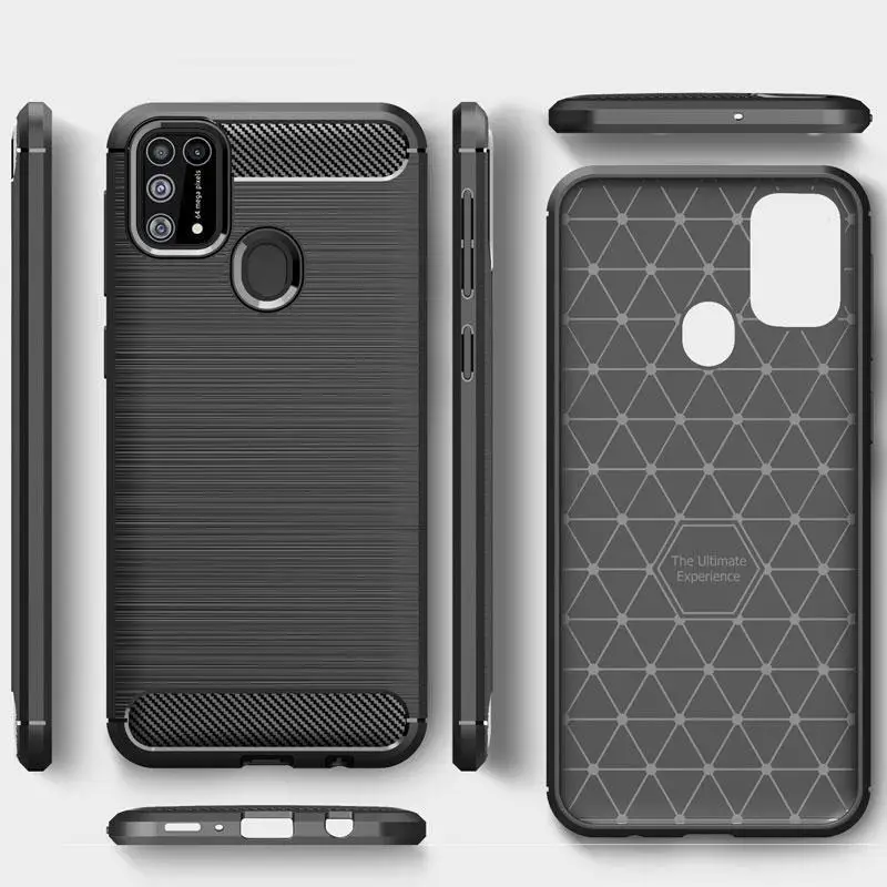 Силиконовый чехол из углеродного волокна и ТПУ для телефона Samsung Galaxy A71 A51 A41 A31 A21 A11