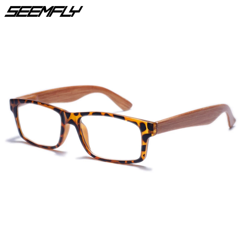 SEEMFLY квадратные очки для чтения для женщин и мужчин пресбиопические очки унисекс очки при дальнозоркости имитация дерева зернистость очки
