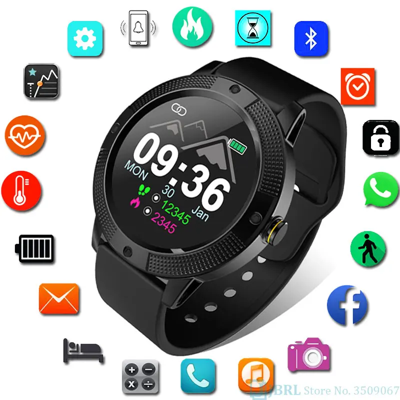 Полностью сенсорные Смарт-часы для мужчин и женщин для Android IOS Smartwatch Электроника Смарт-часы Wach фитнес-трекер Круглый циферблат Смарт-часы
