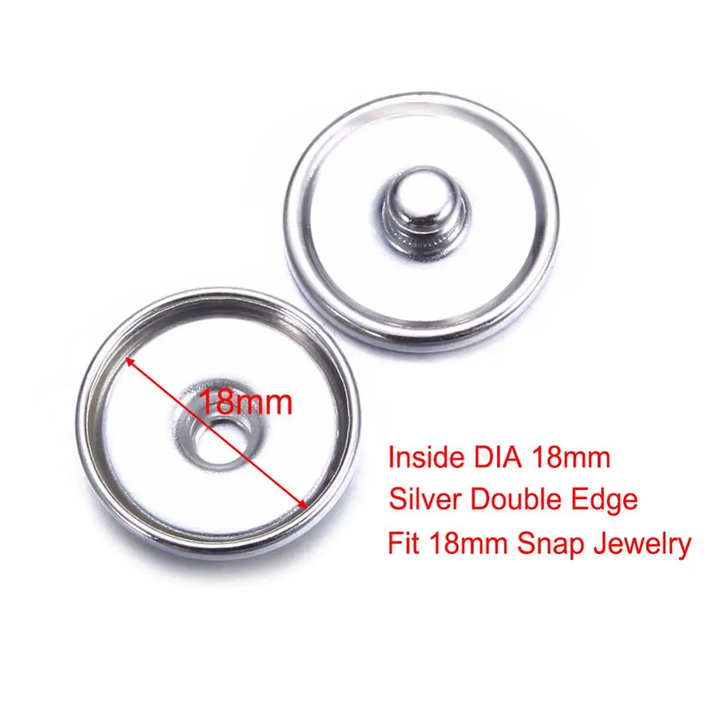 12pcs/lot Basical DIY Snap Button 12mm/18mm Interchangeable Snaps Button Base Charm For Snap Bracelets Necklaces Jewelry Making 