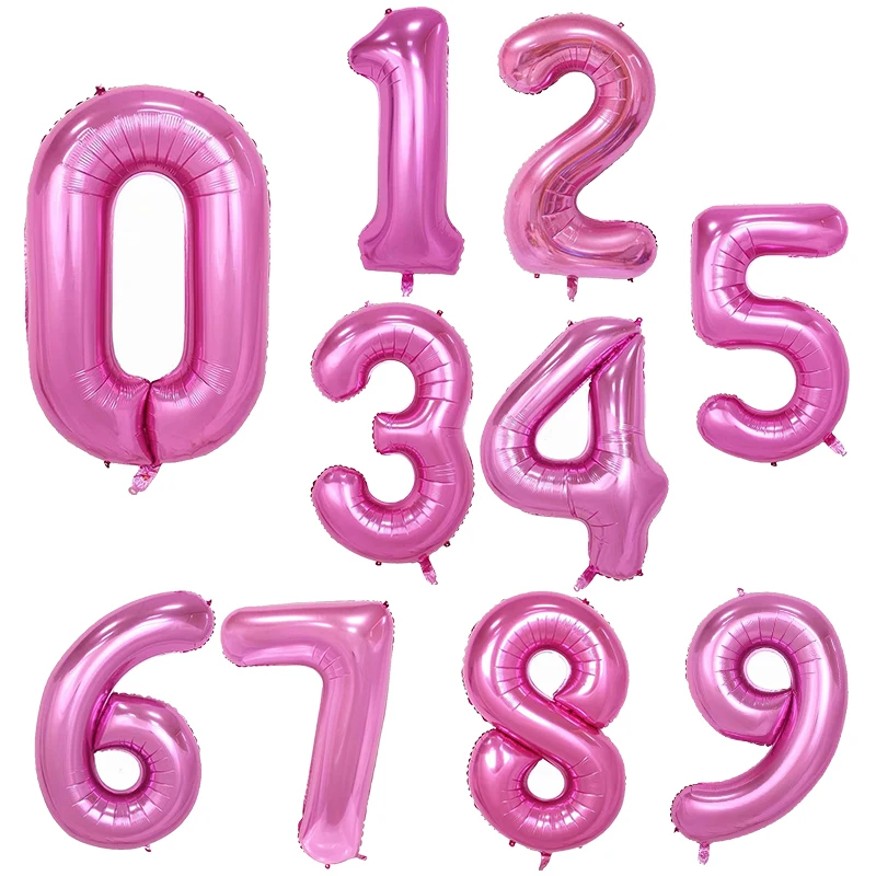 Гигантские фольгированные шары с цифрами для детей 0, 1, 2, 3, 4, 5, 6, 7, 8, 9, розовое золото, розовый, голубой цвет, детский душ, для свадьбы, дня рождения, вечеринки, декоративные игрушки, шары - Цвет: 9