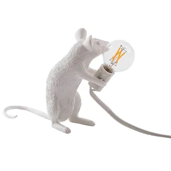 

Nordic Creative Animal Mouse White Light Living Room Bedroom Clothing Store New Industrial Style Resin Desk Lamp